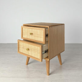 Solid Oak Wood Nightstand Vietnam Manufacturer