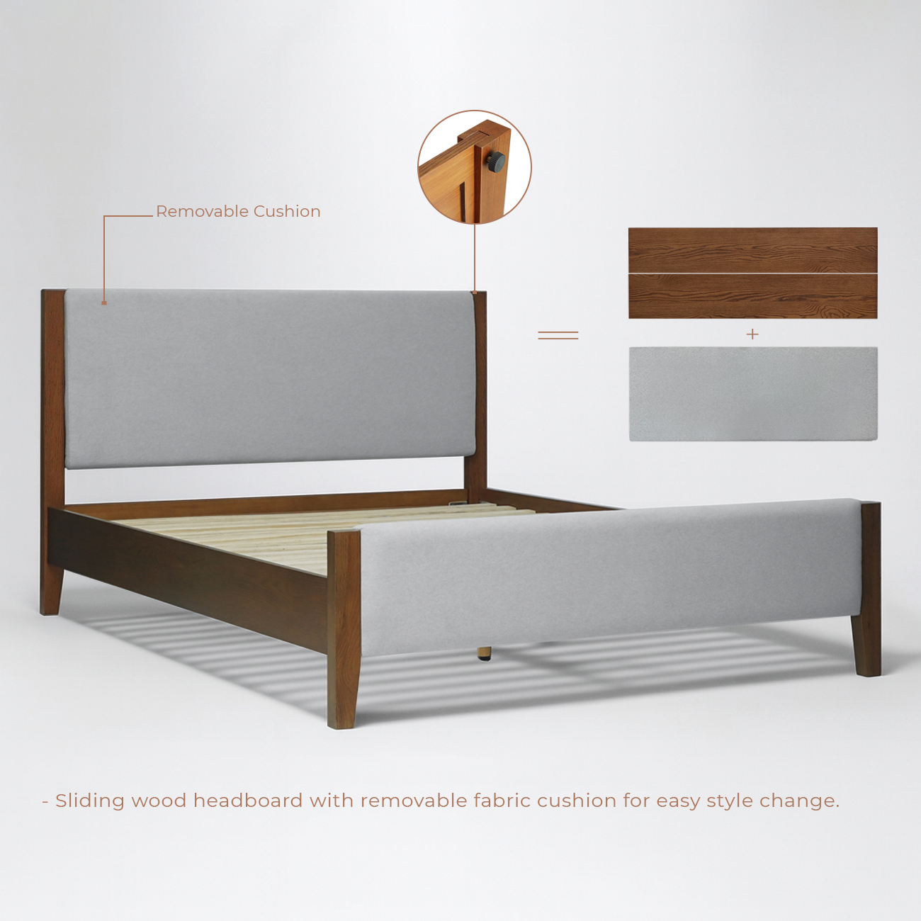 Solid Oak Bed frame tool-free_FTN3