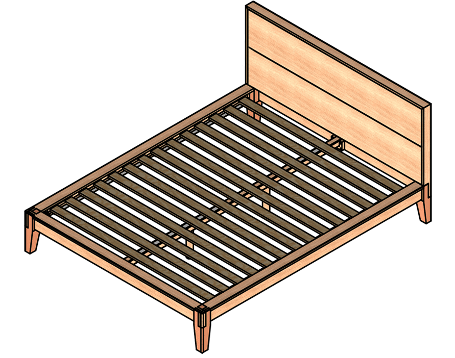 3D drawing for wooden bedroom furniture