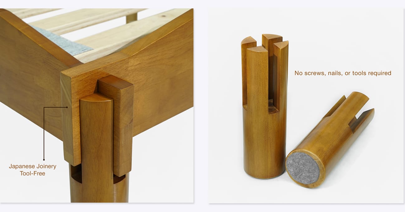 Japanese Joinery Bed Frame made in vietnam