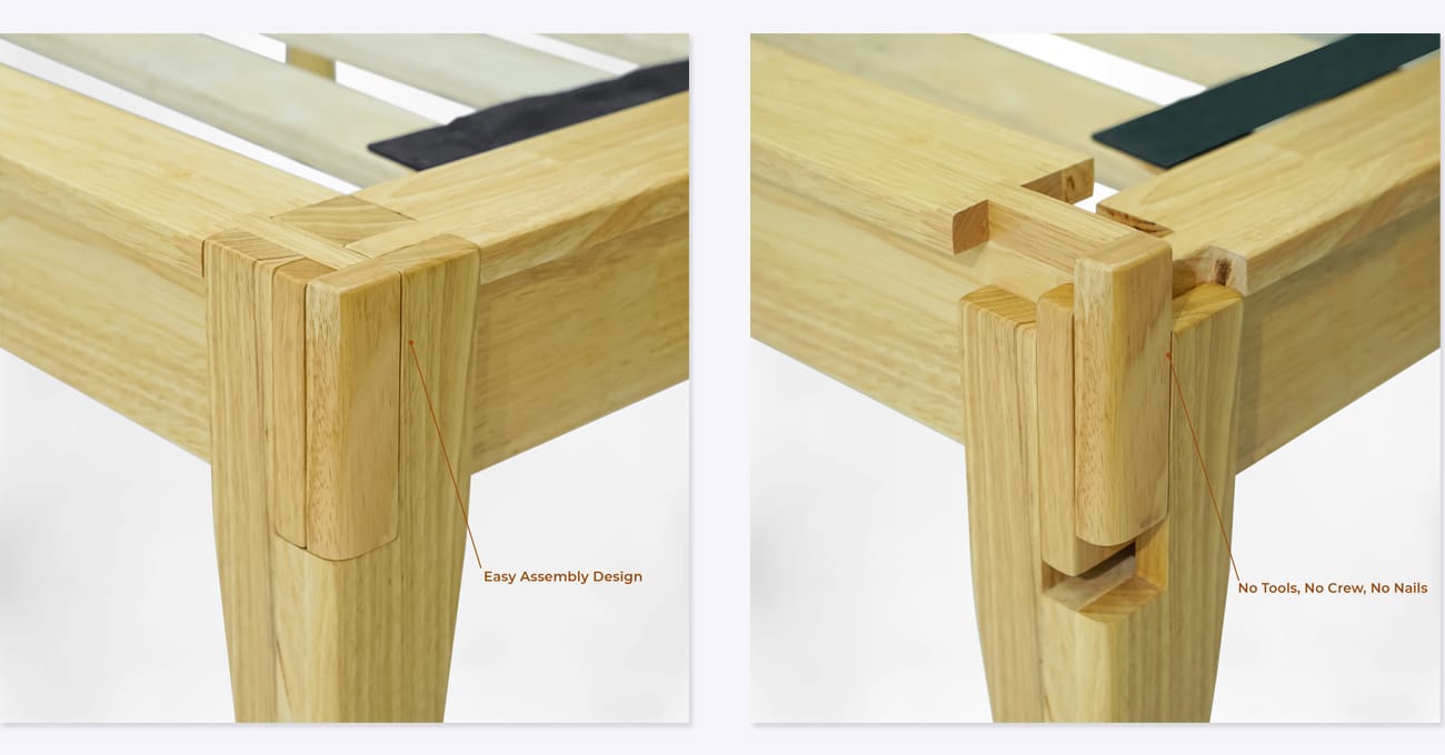 Wooden Japanese Joinery Bed Frame IMITI factory