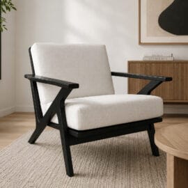 Rubberwood Lounge Chair Vietnam-made Furniture Manufacturer